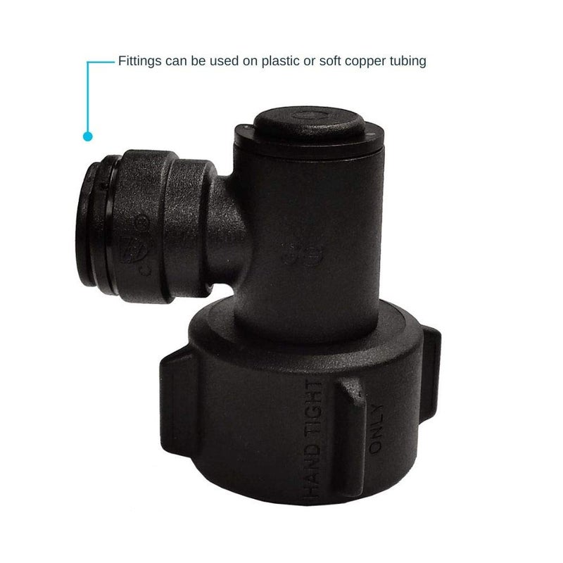 John Guest 3/4 بوصة NH x 3/8 بوصة OD ProLock أنثى خرطوم حديقة دفع الكوع لتوصيل السباكة البلاستيكية باللون الأسود NC2723P عدد 1 (عبوة من 1) - Image 4